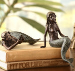 Shelf Sitters Aluminum Mermaid Design Decorative Set of 2 – 7.5" by SPI