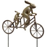 SPI Home Tandem Bicycle Bunnies Garden Sculpture for Whimsical Outdoor Decor
