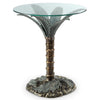Palm Tree End Table – Tropical Coastal Accent with Glass Top