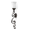 Leaf and Scroll Candle Sconce – Botanical Metal Wall Accent