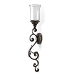 SPI Home Leaf and Scroll Wall Sconce – 21.5" Decorative Metal Candle Holder, Elegant Nature-Inspired Wall Art for Entry or Living Room