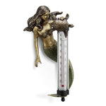 SPI Home Mermaid Wall Mounted Thermometer – Aluminum Coastal Decor with Bronze Finish, Functional Nautical Wall Accent