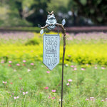 Outdoor Garden Sign 50.5" Aluminum Frog Parking Yard Decor by SPI