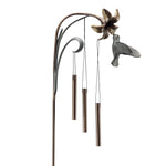SPI Home Hummingbird Windbell on Stake – 50.5" Outdoor Garden Bell with Sculpted Bird Design, Decorative Metal Wind Chime Accent
