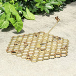 SPI Home Honeycomb and Bee Sundial – Gold Metal Garden Sculpture, Nature-Inspired Outdoor Accent