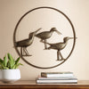 Coastal Sandpiper Wall Sculpture – Round Bronze Beach Accent