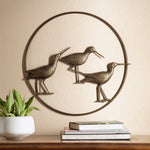 SPI Home Sandpiper Wall Art – Coastal Bird Metal Sculpture in Bronze Finish, 20" x 20" Nature-Inspired Round Wall Accent