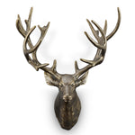 SPI Home Large Deer Head Wall Decor – Aluminum Lodge Accent Sculpture in Bronze Finish, Wall-Mounted Animal Head