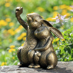 SPI Home Selfie Sweeties Garden Sculpture – 11.5" Tall Cast Aluminum Whimsical Outdoor Animal Figurine