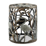 SPI Home Heron Flock Outdoor Table – 16.5" High Aluminum Patio Accent with Coastal Bird Base