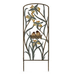 SPI Home Wide Lovebirds in Nest Trellis – 39" Garden Art with 6.25" Spikes, Decorative Outdoor Metal Accent