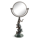 SPI Home Mermaid & Dolphin Sculpture – 18" Tall Cast Aluminum Coastal Decor for Indoor or Outdoor Nautical Display