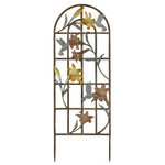 SPI Home Wide Hummingbird Trellis Garden Accent – 39"H Aluminum Outdoor Decor with Nature-Inspired Bird & Bloom Design