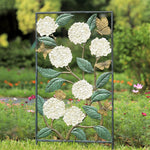 SPI Home Hydrangea and Butterfly Trellis – 42.5" Tall Cast Aluminum Garden Accent with Floral and Butterfly Motif