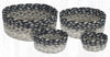 Earth Rugs Gray Sand Ivory Round Braided Jute Casserole Baskets – Set of 4