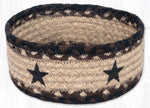 Round Braided Jute Casserole Basket with Hand-Stenciled Design – 8" by Earth Rugs