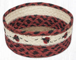 Earth Rugs Ladybug Round Printed Casserole Basket – Braided Jute 8"x3" Decorative Serving & Storage Bowl