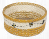 Rustic Beehive Round Printed Jute Basket – Decorative Bread & Casserole Server