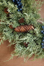 Kalalou Faux Fir Christmas Wreath With Berries Pinecones Traditional 22"Dia
