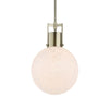 Uttermost 21609 Huch 1 Light White Spotted Glass Pendant with Architectural Brass Accents and Adjustable Rods