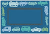 Carpets for Kids All Autos Border Blue Learning Rug 