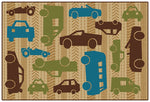 Carpets for Kids All Autos Value Classroom Rug, Rectangle, Brown