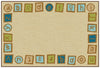Alphabet Blocks Nature Colors Border Learning Rug