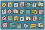 Alphabet Blocks Learning Rug Bright ABC Area Rug for Early Learning and Play, Rectangle