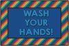 Carpets for Kids Rainbow Striped Wash Your Hands Classroom Rug 3' x 4' 6" Rectangle
