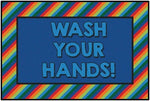 Carpets for Kids Rainbow Striped Wash Your Hands Classroom Rug 3' x 4' 6" Rectangle