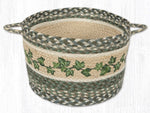 Earth Rugs Eco-Friendly Jute Storage Basket – Ivy Border for Counters and Desks