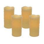 Melrose LED Dripping Wax Pillar Candles (Set of 4)