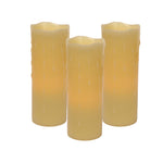 Melrose LED Dripping Wax Pillar Candles (Set of 3)