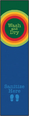 Carpets for Kids Rainbow Dot Sanitize Here Classroom Runner Rug 3' x 12'