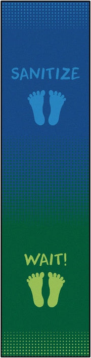 Carpets for Kids KIDsValue Stand, Wait & Sanitize Here Rug, 3' x 12' Runner