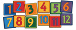 Carpets for Kids  Value PLUS Simple Numbers Seating Rug 16" Squares Kit Set of 12