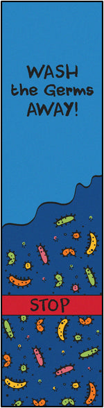 Carpets for Kids KIDsValue Wash Away the Germs Classroom Runner Rug, 3' x 12' Blue