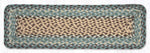 Earth Rugs Rectangle Stair Tread – Dark Green Braided Jute, 27"x8.25", Stair Rug
