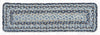 Earth Rugs Denim Blue Rectangle Braided Jute Stair Tread – 27" x 8.25"
