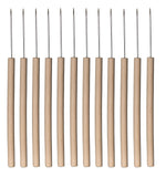 Teasing Tool – Wooden Handle Dissection Tool – 6" L Biology Lab Needle Pack of 12 – by GSC International