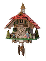 Black Forest Cuckoo Clock – 12" Heidi's Chalet with Red Roof & Hand-painted Details By River City Clocks