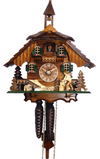 Black Forest cuckoo clock – animated man chopping wood and cuckoo bird calls the hour