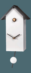 11" White Bird House Quartz Clock – 8 in – Classic Hourly Cuckoo – River City Clocks