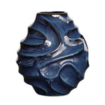 Uttermost Helix Swirl Outdoor Vase Elegant Blue Glaze with Sculptural Ridges