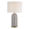 Uttermost 30390-1 Dapple Pattern Table Lamp with Porcelain Base and Antique Brass Accents