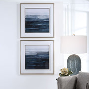 Uttermost 32270 Rising Blue Abstract Framed Prints, Set of 2