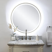 Indoor LED Brass Frame Mirror – 32