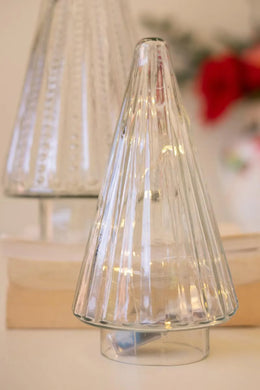 clear glass Christmas trees