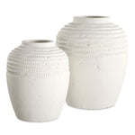 Uttermost Luna Ridge Vases Sophisticated Chalk White Ceramic with Ridged Detail, Set of 2