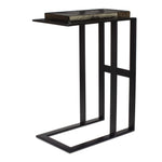 Uttermost Soma Accent Table-Pull-Up Style with a Durable Black Iron Base and Glass Top
